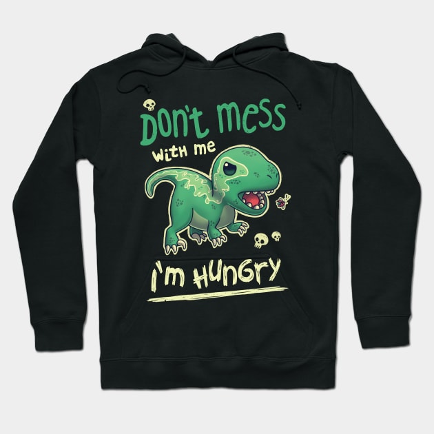 Hungry Raptor // Angry Velociraptor, Kawaii Dinosaur, Paleontology Hoodie by Geekydog